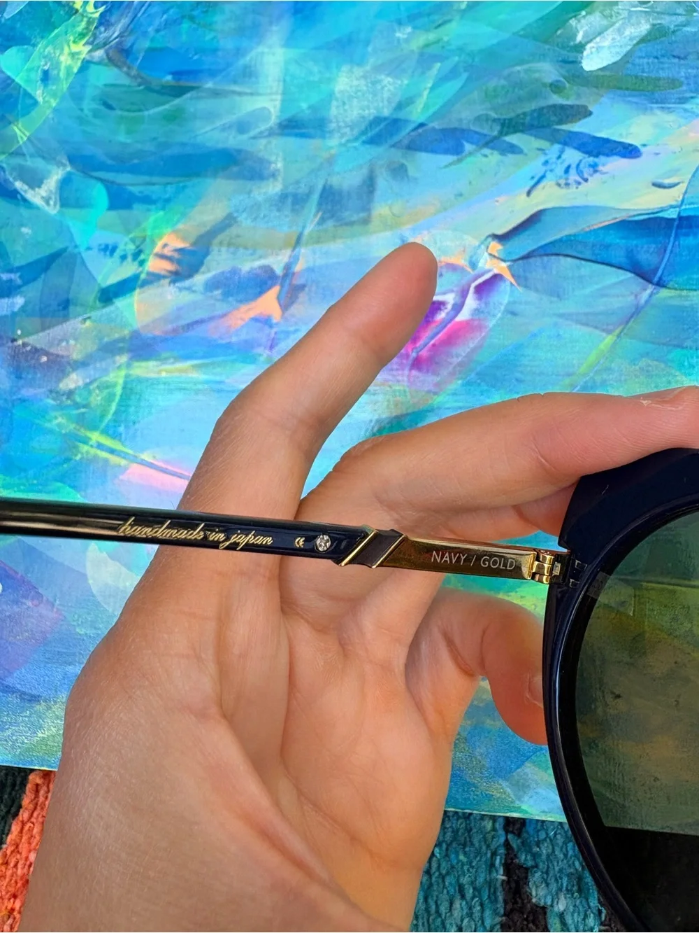 *Rare! Leisure Society Sonora Sunglasses – Navy Blue & 18K Gold